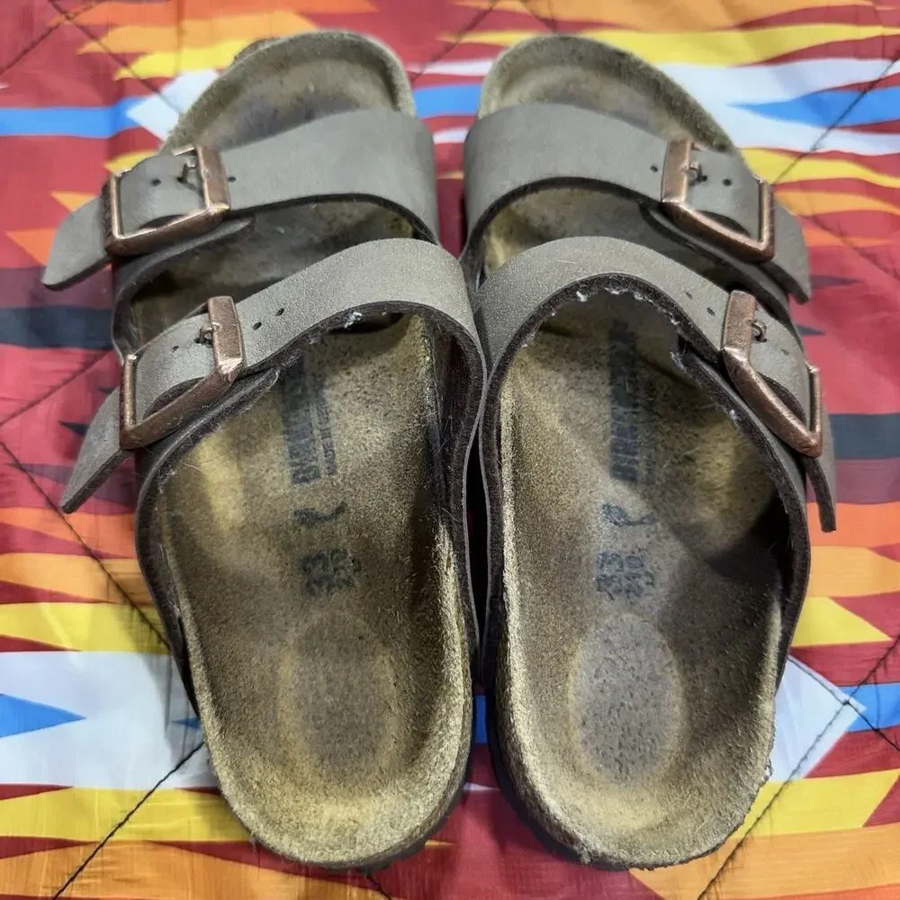 Birkenstock Brown Leather Sandals Kids Size 2 33 210 Made In Germany Adjustable